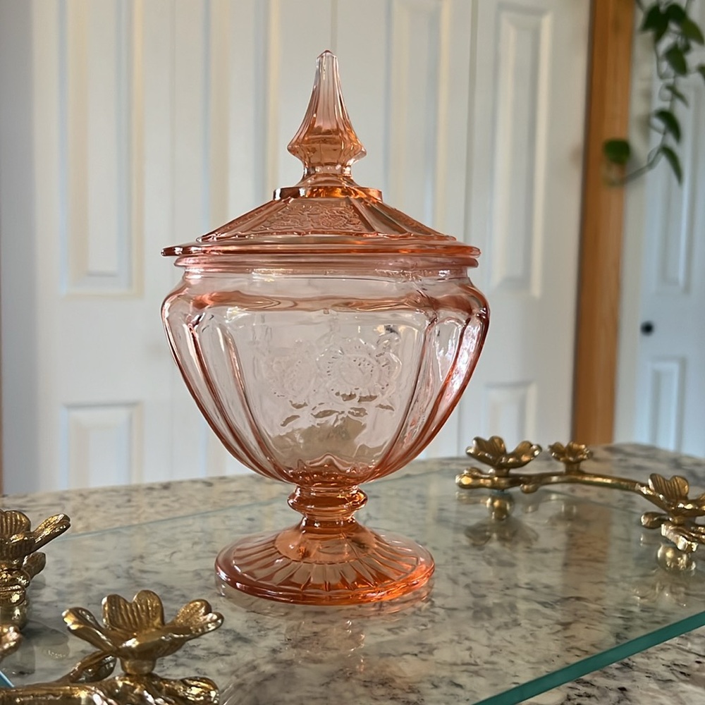 Vintage Depression Glass Mayfair Candy Dish - Picture 3 of 12